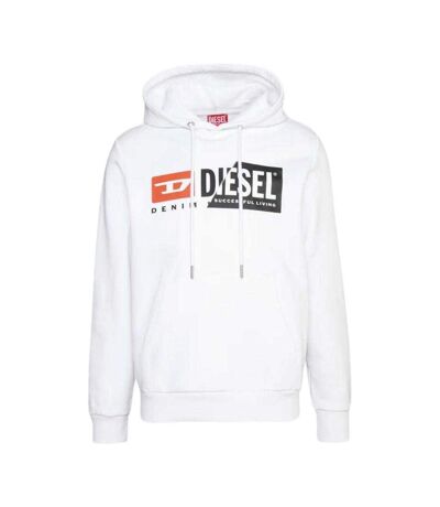 Sweat À Capuche Motif Coupé Homme Blanc Diesel