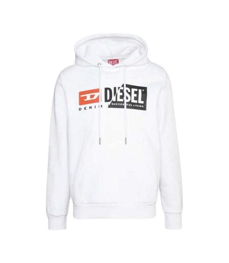 Sweat À Capuche Motif Coupé Homme Blanc Diesel