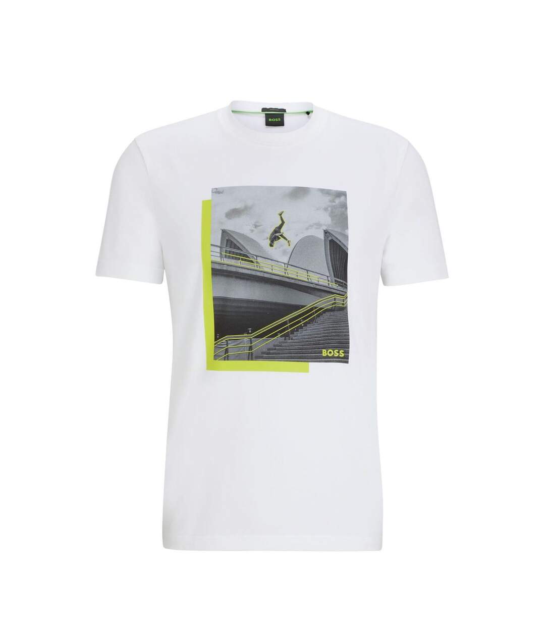 T-shirt Style Impression De Photo Homme Blanc Boss-2