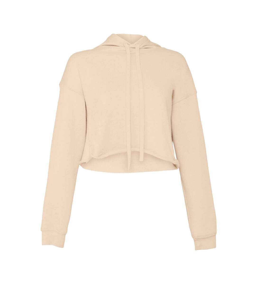 Sweat court à capuche femme beige chiné Bella + Canvas