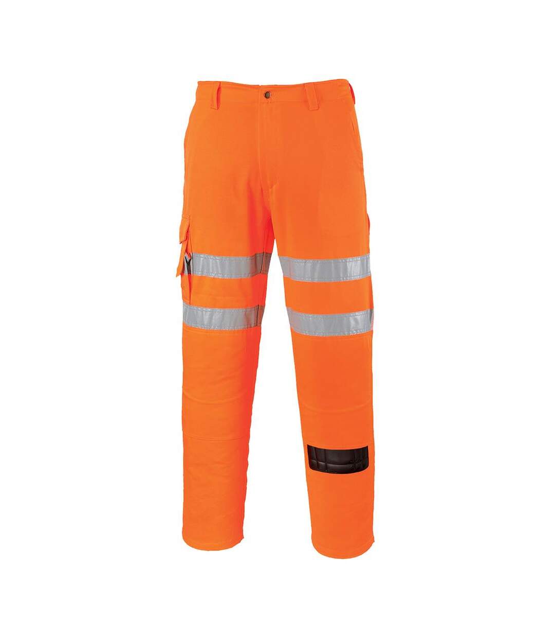 Mens hi-vis rail work trousers orange Portwest-1