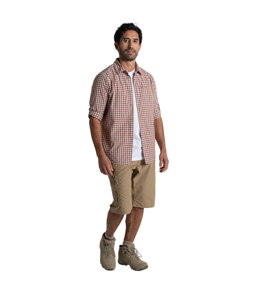 Chemise Manches Longues Motif/style À Carreaux Homme Rouge Orange À Carreaux Craghoppers-4