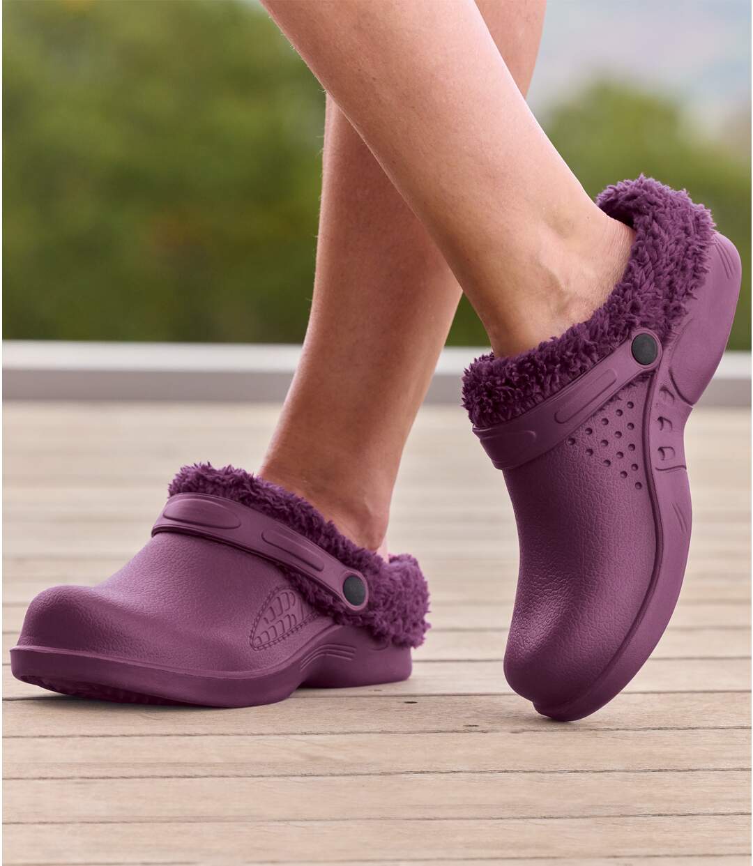 Women's Purple Sherpa-lined Clogs-8