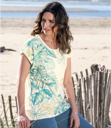 Tee-Shirt Imprimé Végétal 