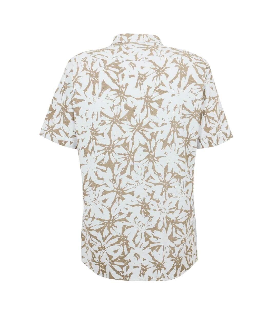 Mens Floral Short-sleeved Shirt White Boss-3
