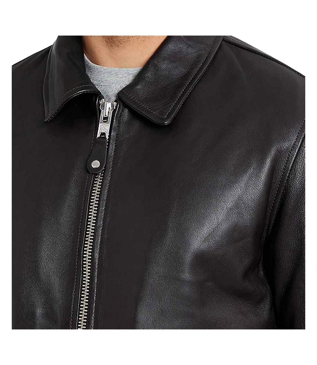 Blouson cuir Noir Homme Schott Mens Leather Pilot - L-3