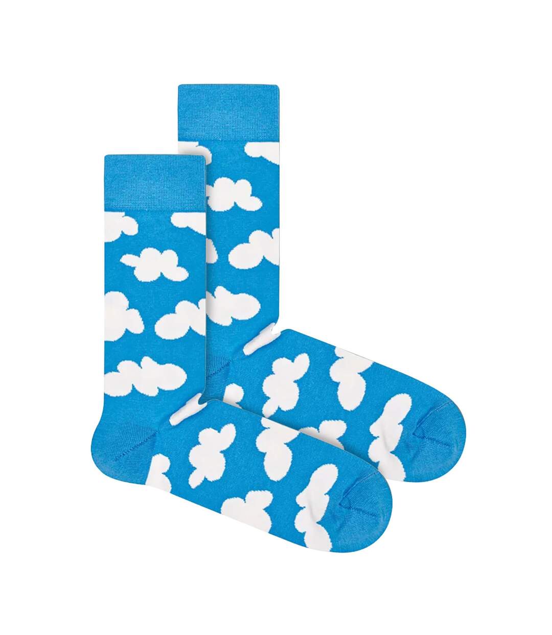 1 Pack Mens & Ladies Cotton Light Blue Clouds Design Socks-2