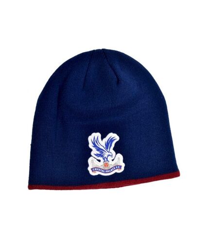 Crystal Palace FC Crest Knitted Roll Down Beanie (Navy/Red/White) - UTBS3428
