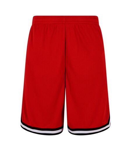 Short Motif/style À Rayures Homme Rouge Vif Noir Blanc Urban Classics