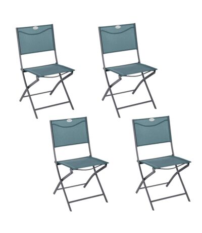 Lot de 2 chaises de jardin pliable Modula - Bleu Canard et Gris Graphite