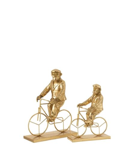 Statuette Déco Singe Vélo 35cm Or