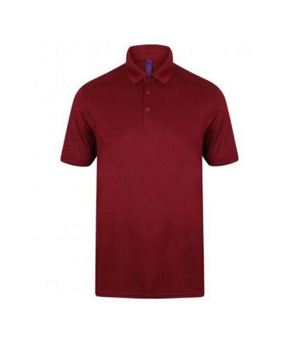 Henbury Mens Stretch Microfine Pique Polo Shirt (Burgundy) - UTPC2951