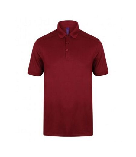Henbury Mens Stretch Microfine Pique Polo Shirt (Burgundy) - UTPC2951
