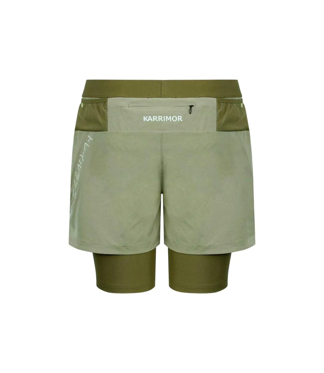 Mens Performance 2 In 1 Running Shorts Olive Karrimor-2