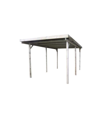 Carport en bois et panneaux ondulés 3x6 m Basic