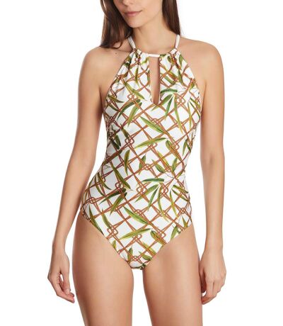 Maillot de bain 1 pièce tour de cou multipositions Bambu blanc Selmark Mare