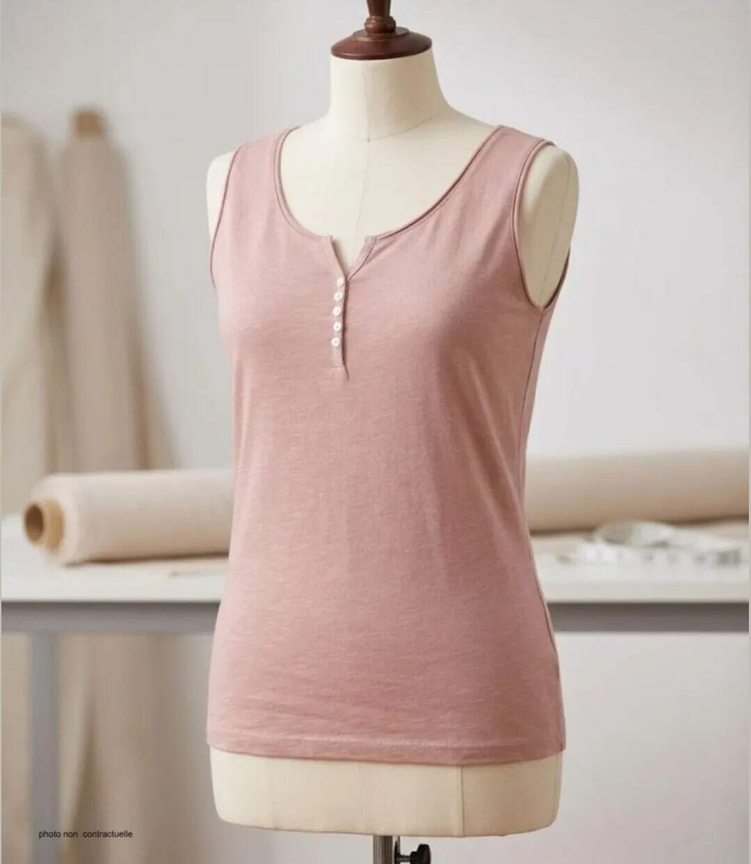 MAYFLOWER M2101A — Débardeur rose femme coton flammé : la douceur d'un style estival raffiné-3