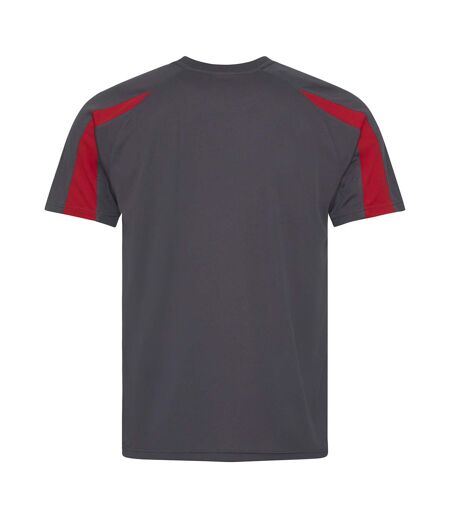 T-shirt sport contraste homme gris foncé/rouge Just Cool