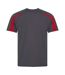 T-shirt sport contraste homme gris foncé/rouge Just Cool