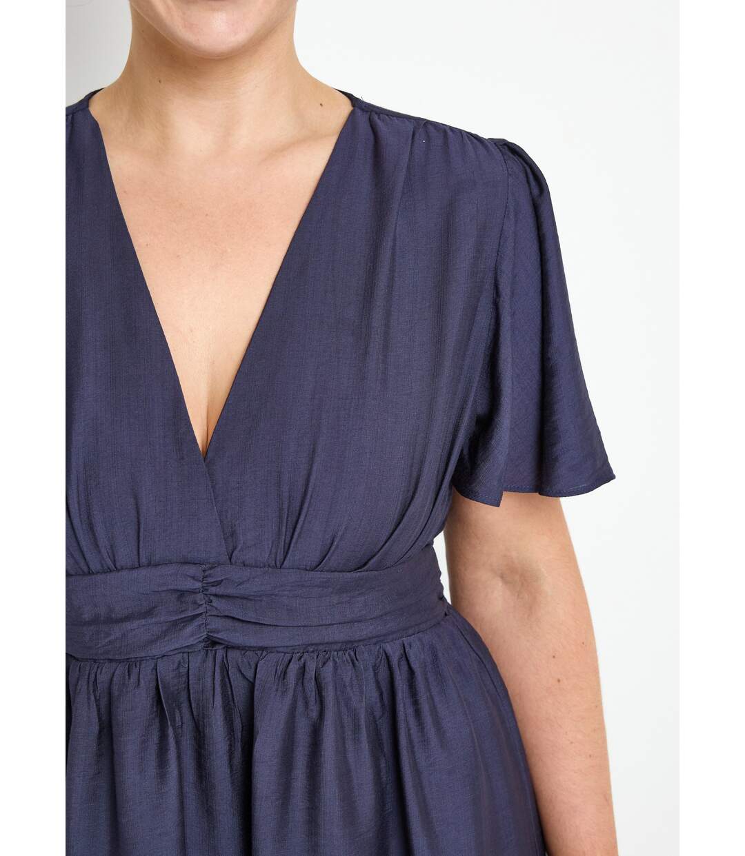 Robe courte taille empire, manches kimono-3