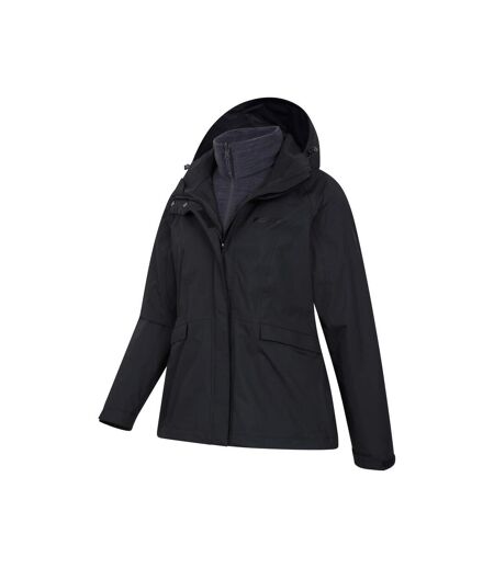 Womens/ladies Thunderstorm Ii 3 In 1 Waterproof Jacket Black Mountain Warehouse
