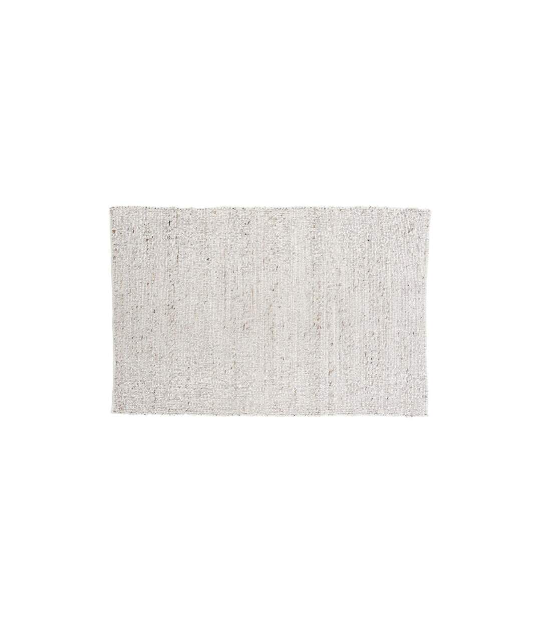 Tapis Déco en Laine Loump 160x230cm Blanc & Beige-1