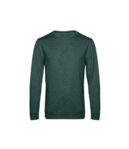 Mens set in sweatshirt heather dark green B&C