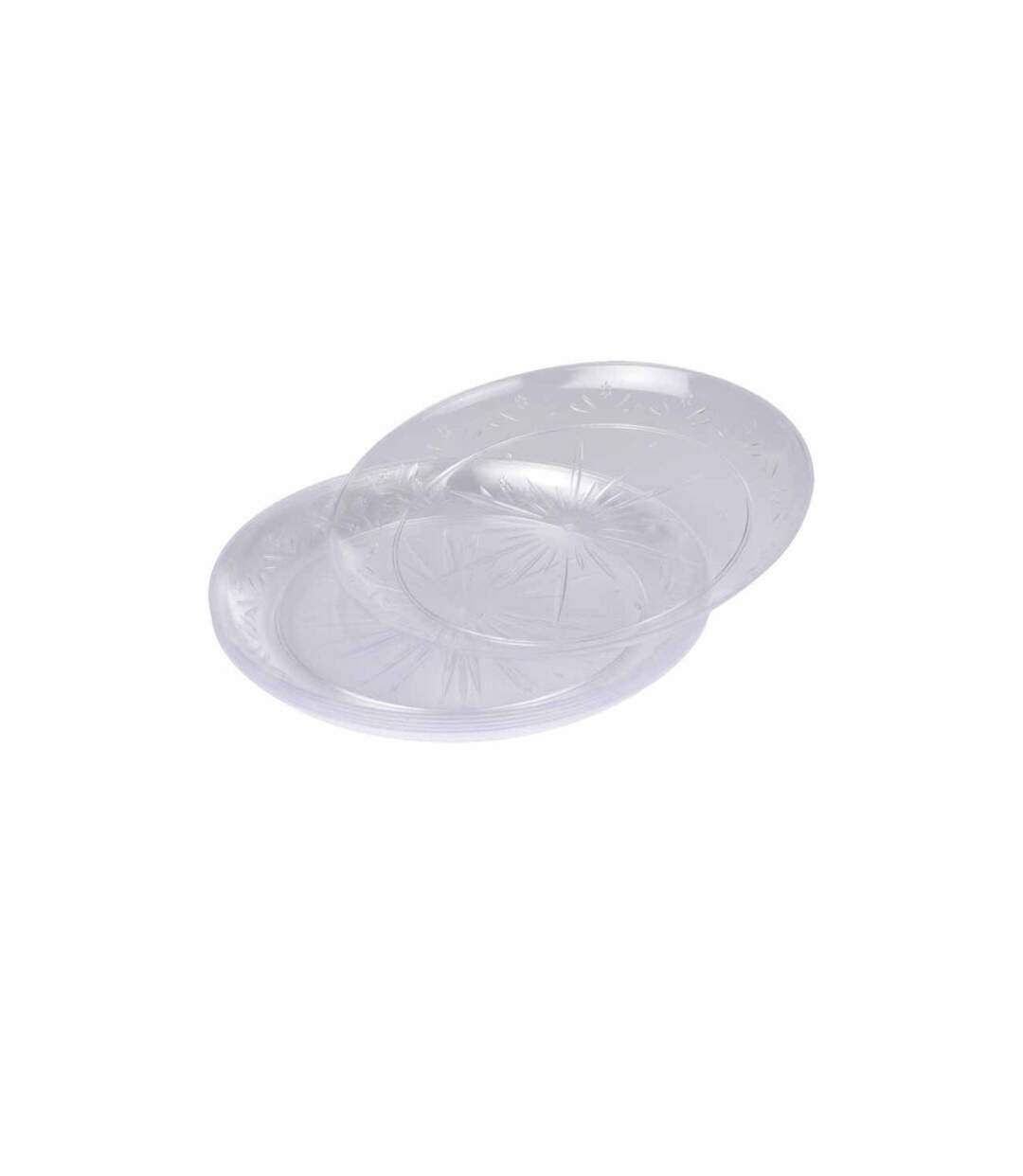 Lot de 6 Assiettes en Plastique Réutilisable Lilia 18cm Transparent-1