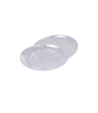 Lot de 6 Assiettes en Plastique Réutilisable Lilia 18cm Transparent