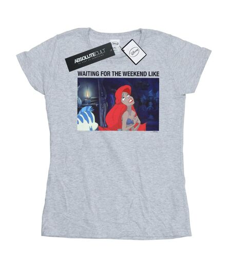 Disney T-shirt en coton Femme/Ladies The Little Mermaid Waiting For The Weekend (Gris sportif) - UTBI15335