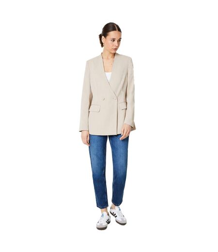 Womens/ladies collarless blazer taupe Dorothy Perkins