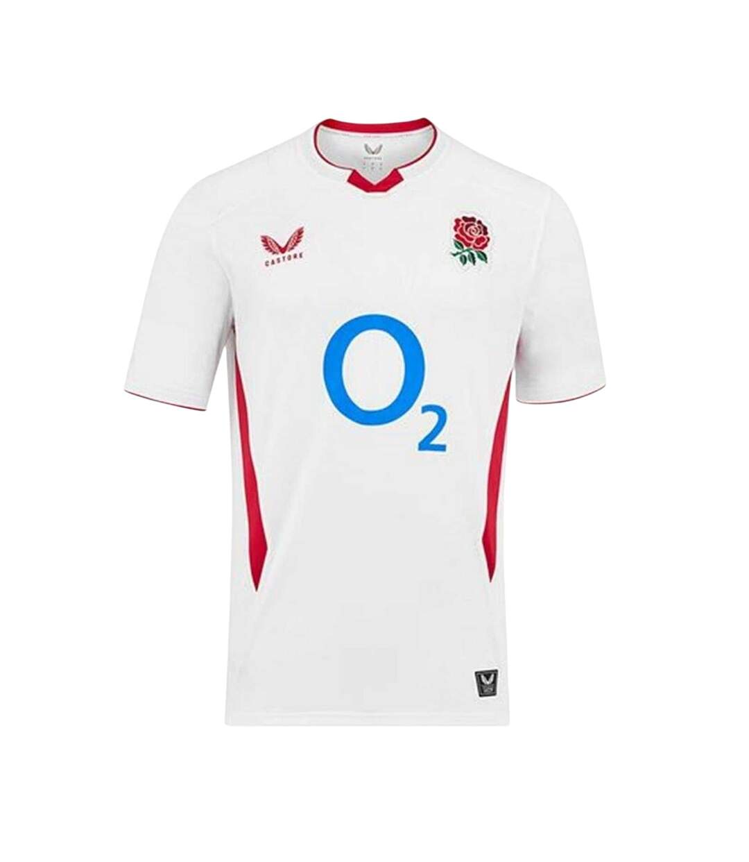 Mens 2025 England Rugby T-shirt White Red Castore-1