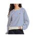 Sweat marinière bleu/beige femme pieces greta - l-1