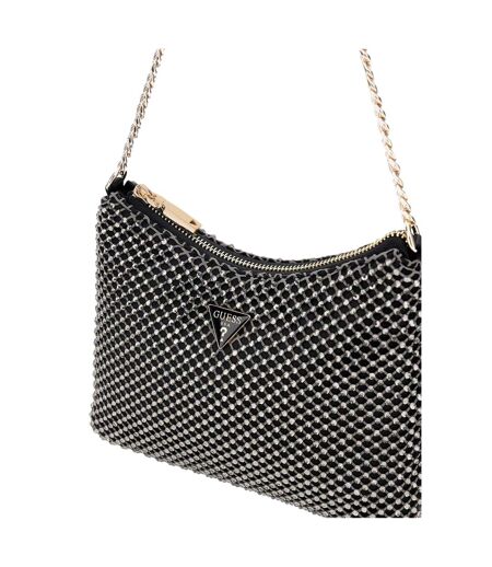 Sac Hobo Zalina Taille Unique Noir Métallisé Guess