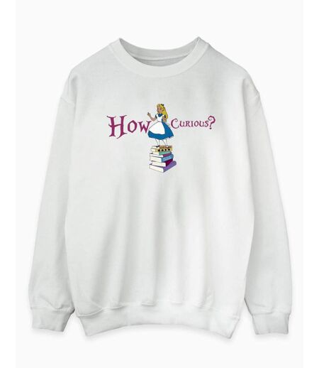 Disney Sweat-shirt Womens/Ladies Alice In Wonderland How Curious (Blanc) - UTBI5728