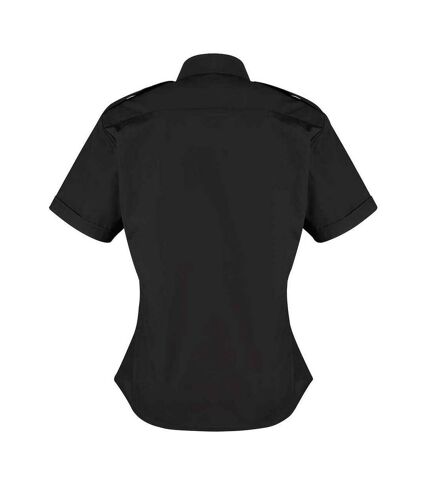 Premier Womens/Ladies Short-Sleeved Pilot Shirt (Black) - UTPC6718