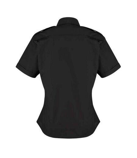 Premier Womens/Ladies Short-Sleeved Pilot Shirt (Black) - UTPC6718