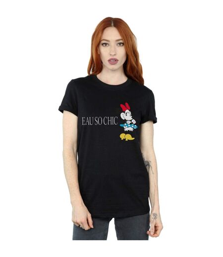 Disney Womens/Ladies Minnie Mouse Eau So Chic Cotton Boyfriend T-Shirt (Noir) - UTBI37818