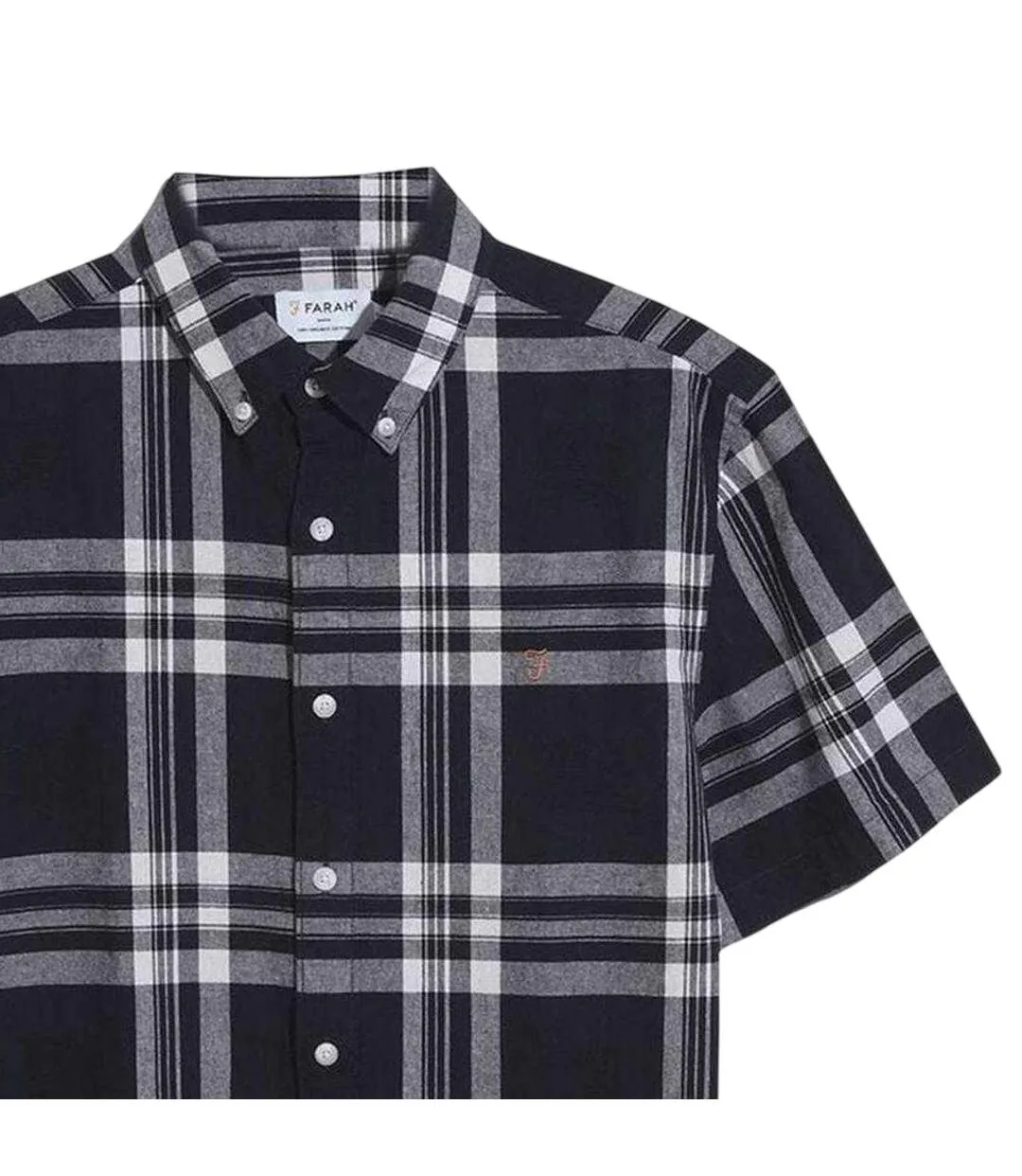 Chemise Motif/style À Carreaux Vifs Homme Noir Blanc Farah-3