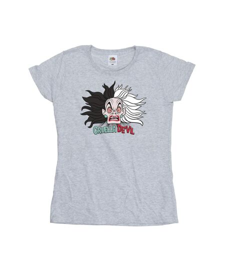 Disney Femme/Les femmes 101 Dalmatians Cruella De Vil Crazy Mum T-Shirt en coton (Gris sportif) - UTBI44550