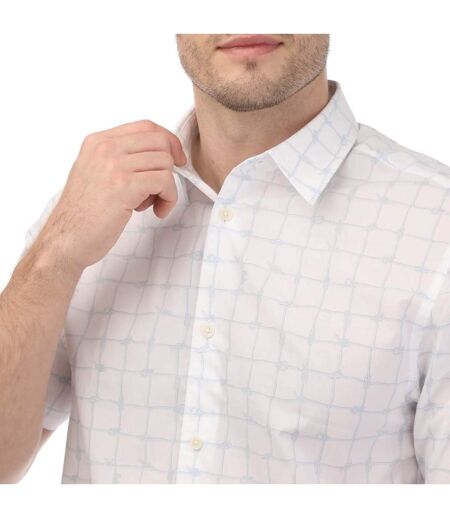 Mens checked short-sleeved shirt white Ted Baker