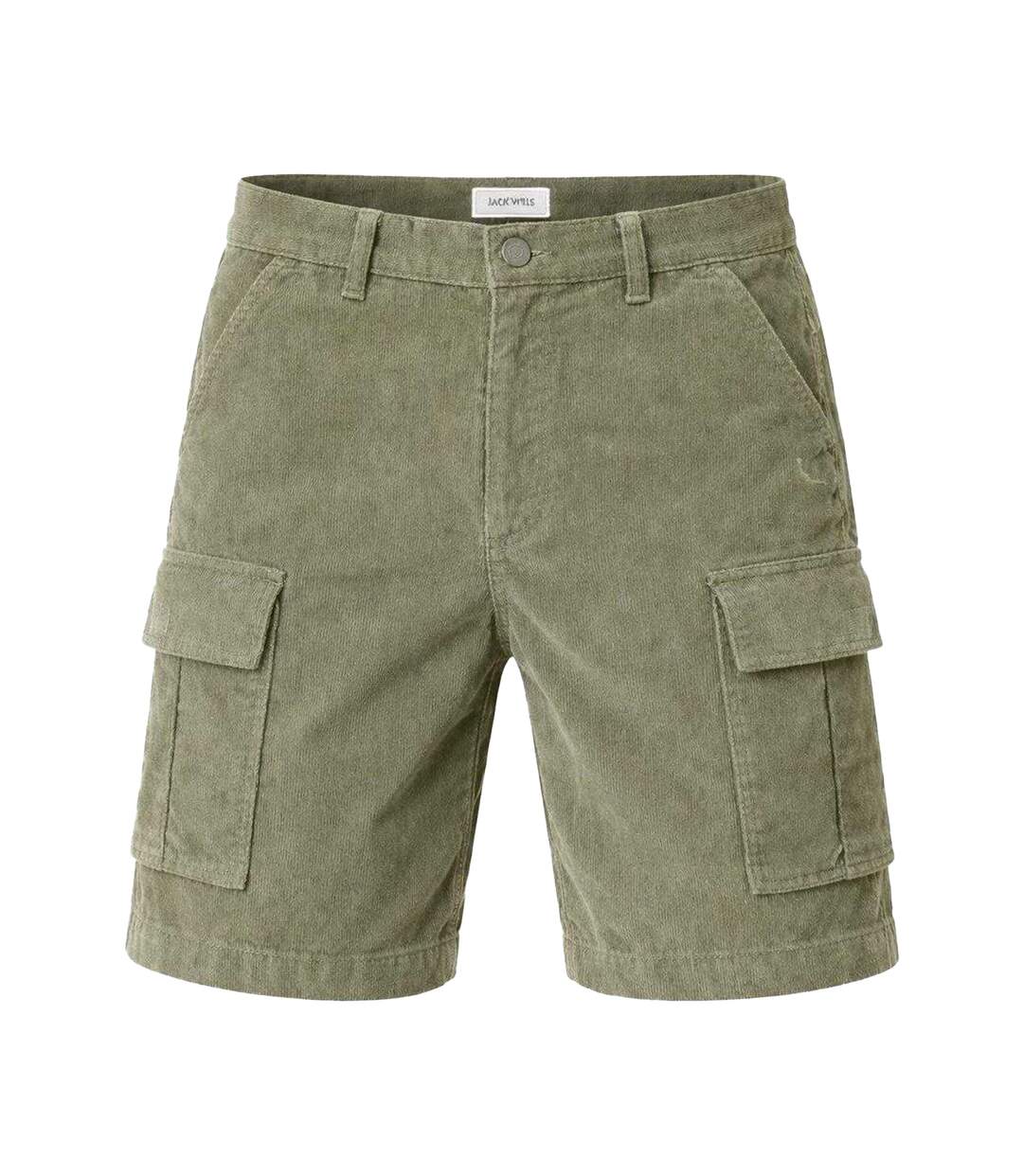 Mens Cotton Plain Cargo Shorts Silver Sage Jack Wills-1