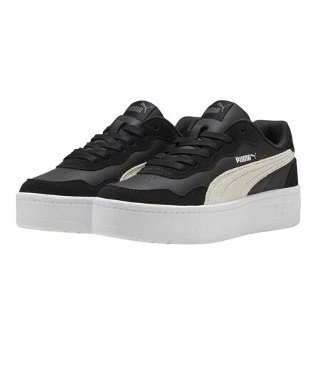 Womens/ladies Court Lally Skye Leather Platform Trainers Surf Quarry Grey Puma