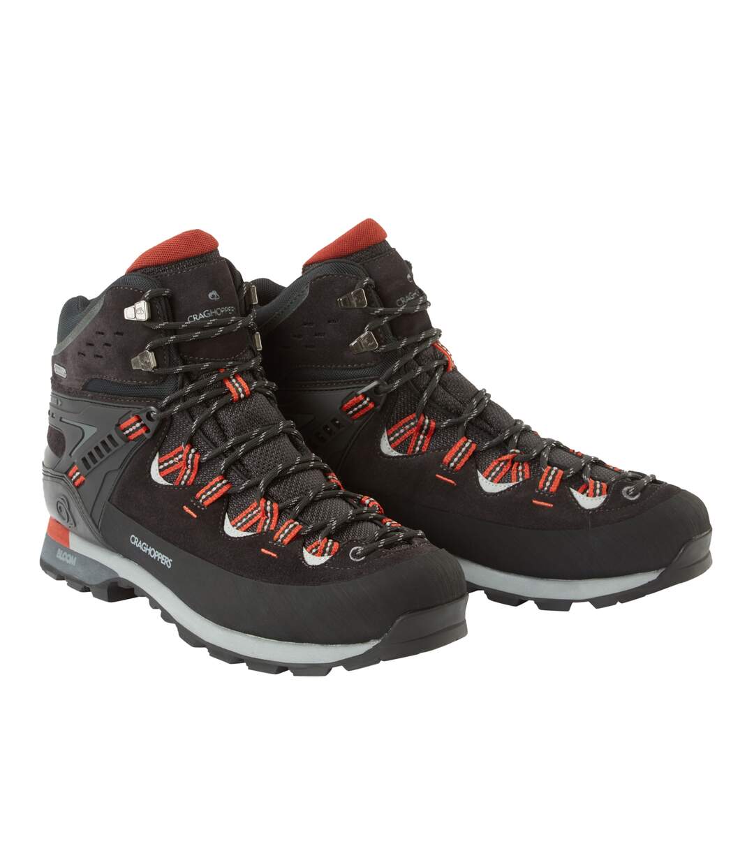 Unisex Adult Dura Pro Suede Hiking Boots Black Pepper Sienna Red Craghoppers-4