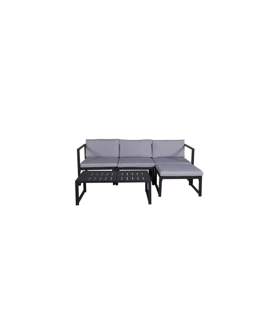 Salon de Jardin Modulable Salvador 200cm Noir & Gris-2