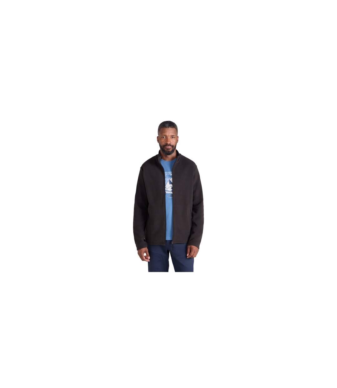 Mens Raso Full Zip Fleece Top Black Mountain Warehouse-1