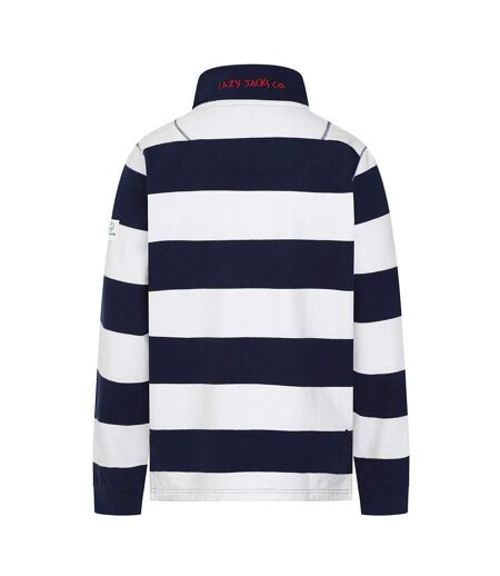 Sweat Motif/style Rayé Homme Bleu Marine Blanc Lazy Jacks