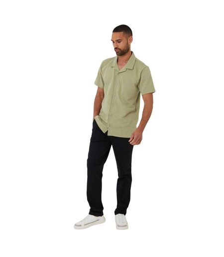 Chemise Manches Courtes Darvel Homme Vert De Gris Clair Threadbare