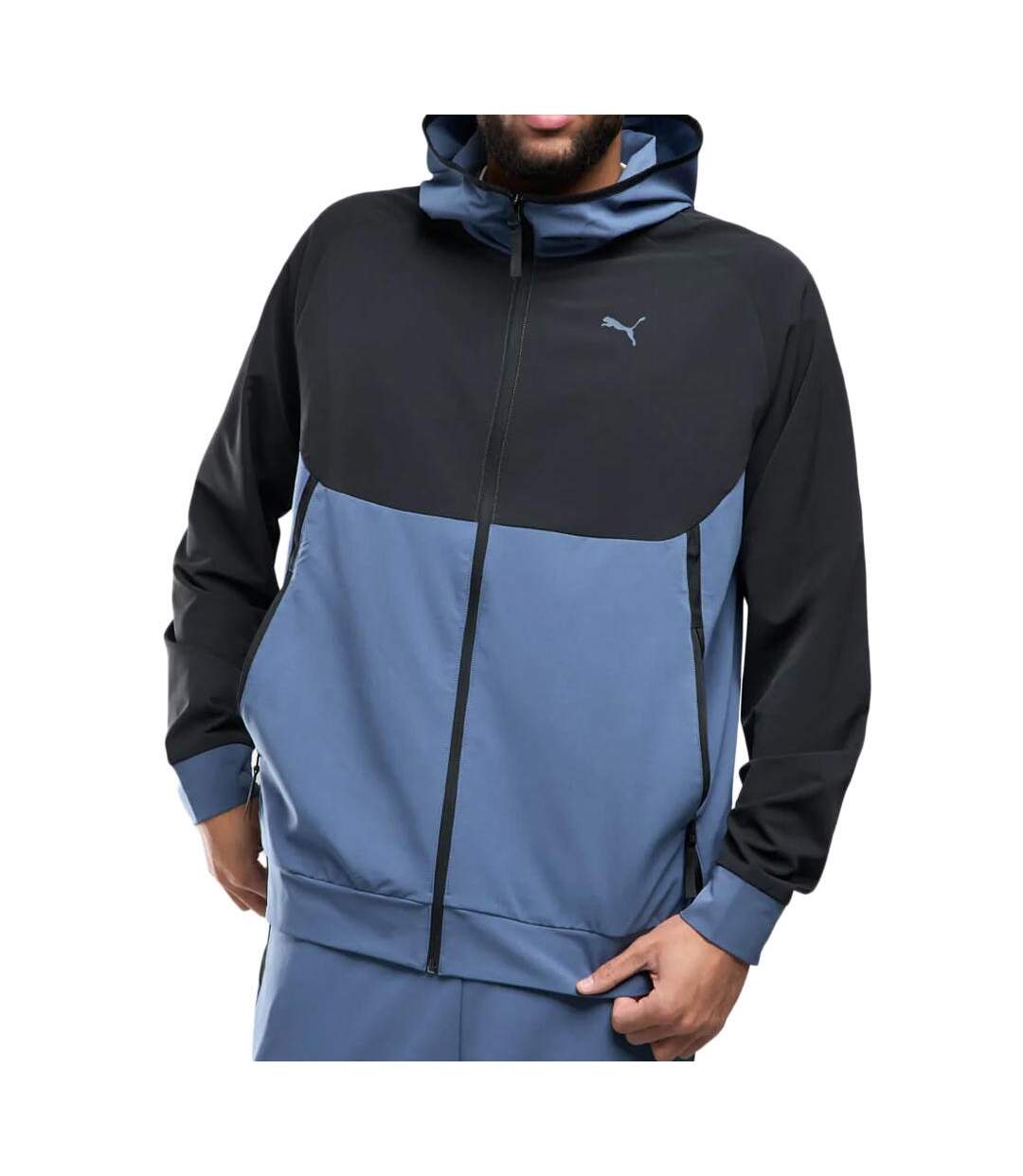 Sweat zippé bleu/marine homme puma dobby-1
