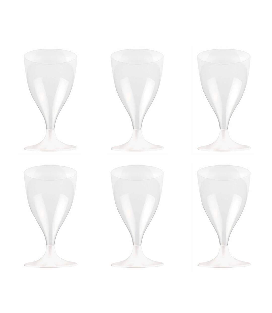 Lot de 6 Verres à Vin Réutilisable Plastique 18cl Transparent-1